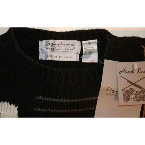 Northern Isles Vintage 90s Halloween Haunted House Ghost Hand Knit Sweater M - Picture 10 of 11
